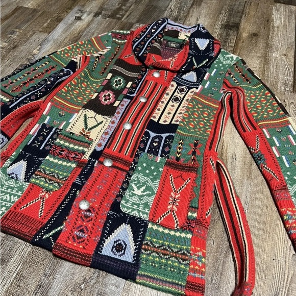 RALPH LAUREN Belted Shawl Collar Ranch Cardigan - Picture 4 of 7